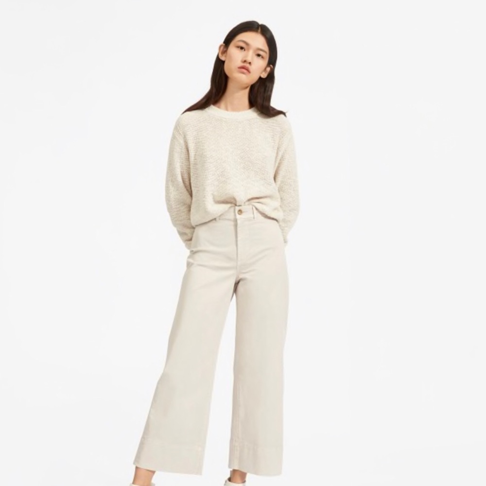 NWT Everlane Lightweight Wide Leg Crop Chino Sand